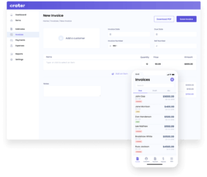 Crater is an open-source web & mobile app that helps you track expenses, and payments & create professional invoices & estimates